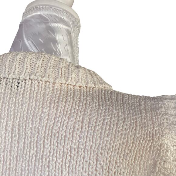 Vintage 90s Ivory Knit Button Down Coquette Cottage Sweater Vest Size Small - Picture 14 of 16